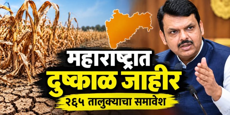 महाराष्ट्रात दुष्काळाची अधिकृत घोषणा; २६५ तालुके दुष्काळग्रस्त, शेतकऱ्यांसाठी मोठ्या सवलती
